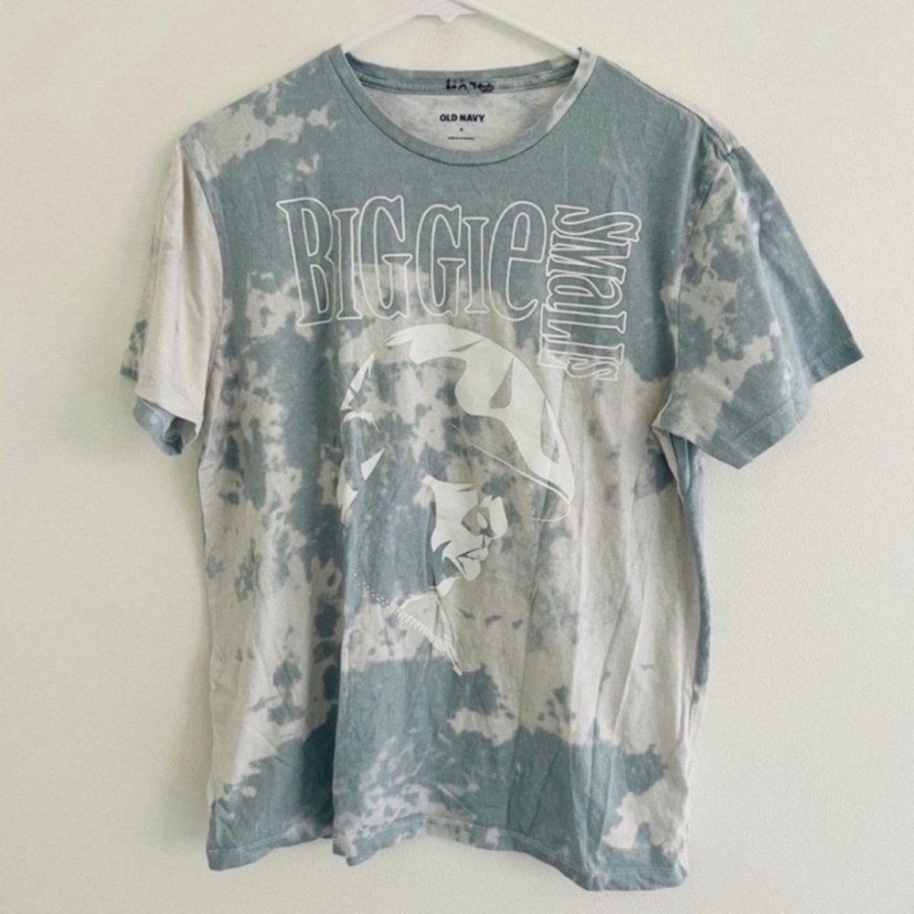 Old Navy x Biggie Smalls Blue Tie Dye Tee Medium